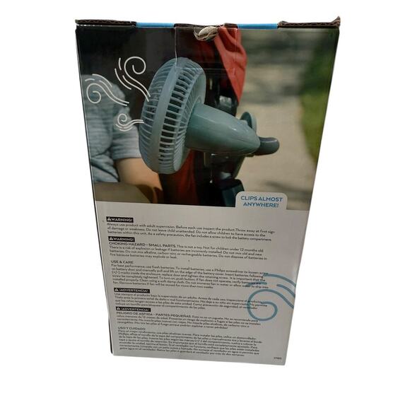 NEW O2COOL White Battery Powered 4" Clip Fan Heavy Duty - Picture 7 of 8